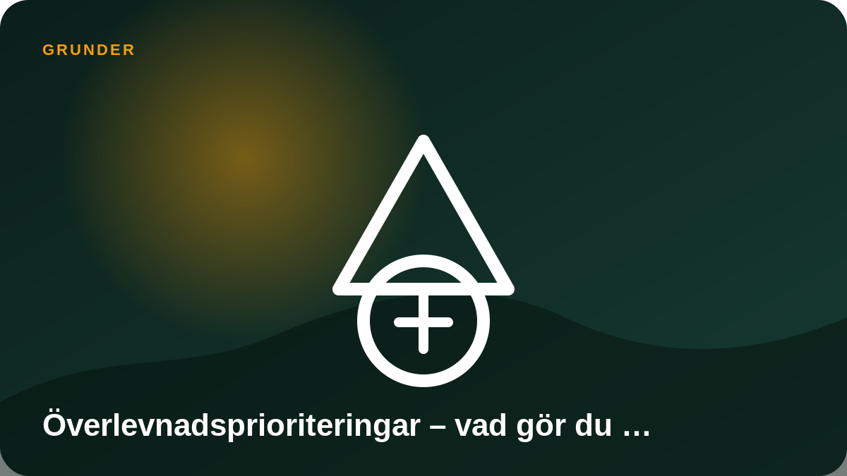 Illustration: Överlevnadsprioriteringar – vad gör du först?